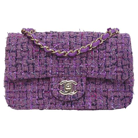 chanel mini tweed flap bag|Chanel vintage tweed bag.